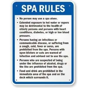 Nevada Spa Rules Sign Engineer Grade, 48 x 36 Office 