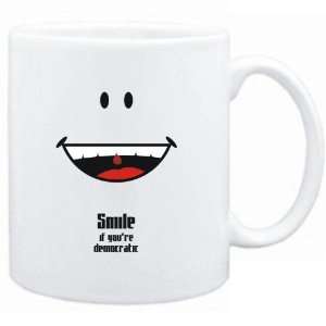   Mug White  Smile if youre democratic  Adjetives