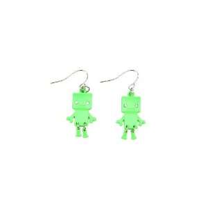  Neon Green Robot Earrings Jewelry