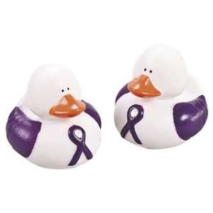  12 Purple Awareness Ribbon Rubber Duckies