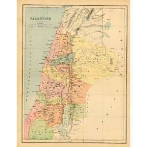  Bartholomew 1870 Antique Map of Palestine