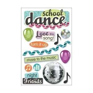  Paper House 3 D Sticker School Dance; 3 Items/Order Arts 
