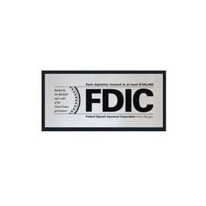  Style FDIC Sign with Backplate, 7 1/2W x 3 1/2H Inch, Each depositor 