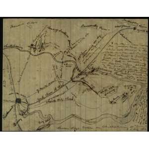  Civil War Map Seven Days battle on Chickahominy  25th 