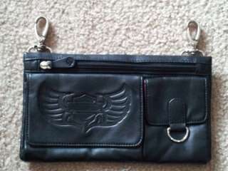 Harley Davidson Leather Hip Bag Purse With Pink Interior Lining  