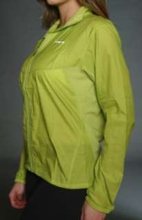   91 % all recycled polyester 9 % spandex jacket has deluge dwr finish