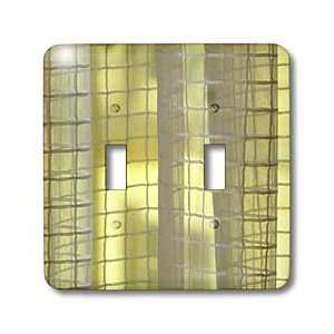 Florene Designer Texture   Yellow White Squares Curtain   Light Switch 