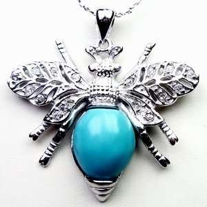 Candygem 925 Sterling Silver 1.30 Inches Large Queen Bee Pendant with 