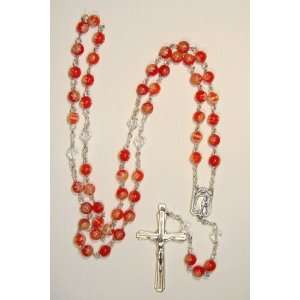  Murano Glass Red Millifiori Rosary Jewelry