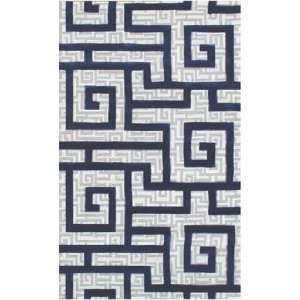  The Rug Market Ecconox Rome Navy 72333 Blue and White and 