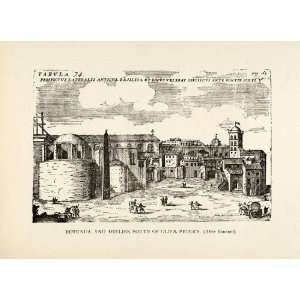   Basilica Roman Landmark   Original Halftone Print