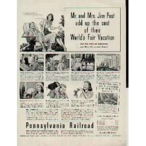   New York Worlds Fair Vacation  1940 Pennsylvania Railroad ad