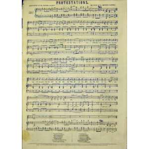   Music Score Poetry Mackay Rodwell Protestations 1849