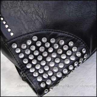 A578 black Korean style womens PU leather handbag shoulder bag Tote 