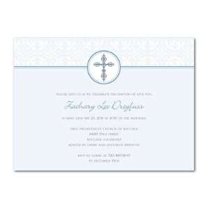  Baptism, Christening Invitations   Elegant Cross Light 