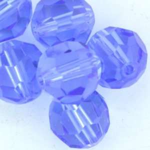  20 MED SAPPHIRE ROCKn CRYSTAL 32 FACE 8MM ROUND BEADS 