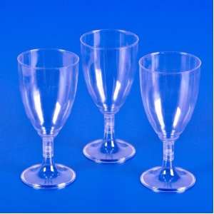  Clear Plastic Wine Glasses (25 pc)