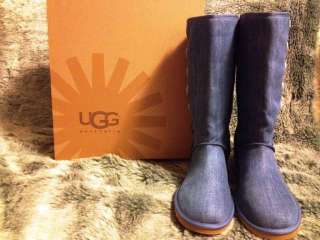UGG® Womens Long / Short Women Buttons Blue Denim Boot 2 styles sz 9 