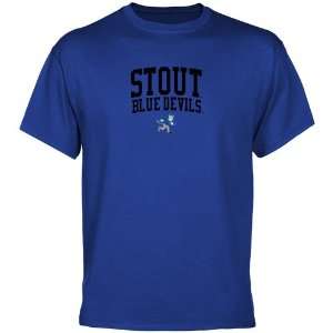  Wisconsin Stout Blue Devils Team Arch T Shirt   Royal Blue 