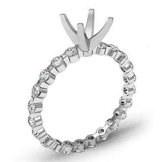 4ct Diamond Ring Round Semi Mount Bezel Platinum s6.5 Engagement 