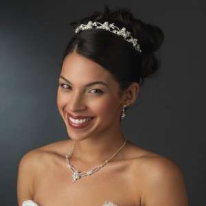 Austrian Crystal Bridal Necklace Earring & Tiara Set  