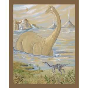  Wading Brachiosaurus Canvas Reproduction