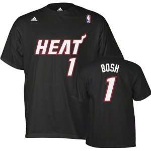  Chris Bosh adidas Black Name and Number Miami Heat T Shirt 