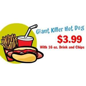    3x6 Vinyl Banner   Hot Dog Drink and Chips 