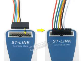 Figure 2. SWIM separate wires cable connected on ST LINK target 