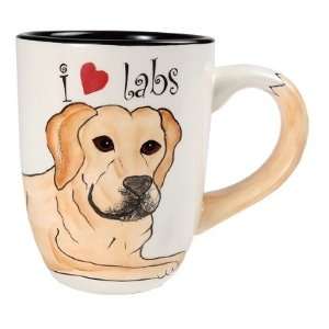   Coffee Mug I Heart Labs Yellow Labrador Dogs Brutus