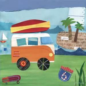 On the Road   Beach Canvas Reproduction 