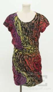 DVF Diane Von Furstenberg Multicolor Print Silk Dress Size 12  