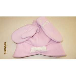  Ralph Lauren Hat and Mittens Set Girls Pink Baby