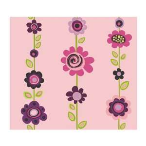 York Wallcoverings PW3962 Girl Power 2 Floral Stripe Wallpaper, Pink 