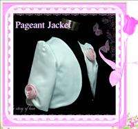   Pink White Wedding Bridesmaid Party Girls Dress + Cardigan Set SZ 2 3T