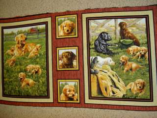 Golden black retriever dog dogs 45248 rs panels Fabric  