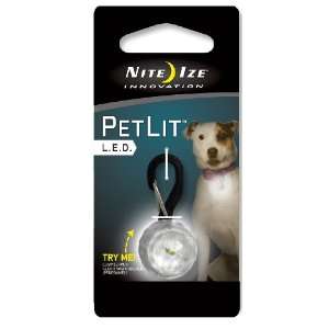 Nite Ize PetLit LED Collar Light White LED   Jewel Crystal