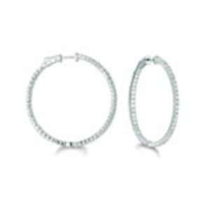   14K White Gold HI Diamond Hoop Earrings Arts, Crafts & Sewing