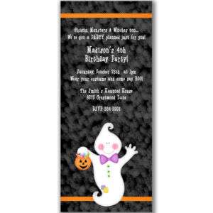 Little Ghost Invitations Party Halloween Kids Birthday  