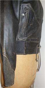 Harley Davidson Leather Jacket Distressed Brown Medium  
