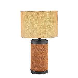 Hefe Collection 1 Light 20 Natural Sisal Table Lamp with Linen Fabric 