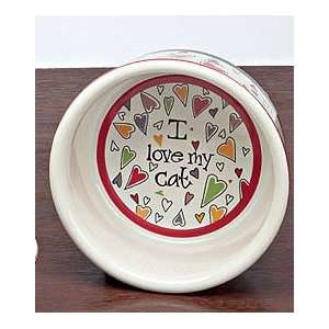  I Love My Cat Kitty Pet Food or Water Serving Dish Bowl 