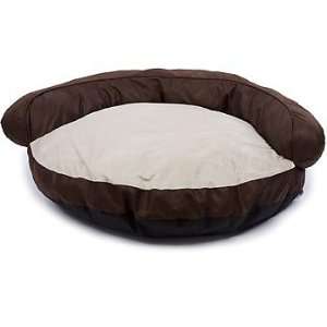   and Cream Round Bolster Dog Bed, 42 Diameter X 12 H