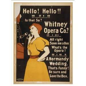 Historic Theater Poster (M), Hello Hello Is that so? Whitney Opera 