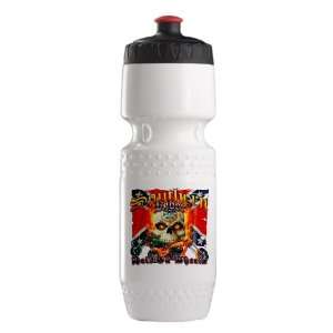   Bottle Wht BlkRed Southern Motorcycle Rider Hell On Wheels Rebel Flag