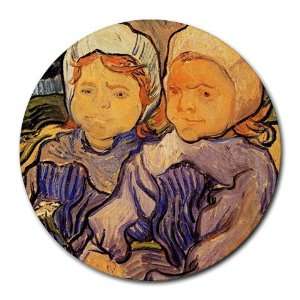  Two Children By Vincent Van Gogh Round Mouse Pad Office 