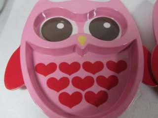 Pink Plastic Owl Shaped Childs Melamine Divided Plates Target  