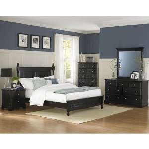  Morelle Low Post Bedroom Set (Black) (Queen) by 