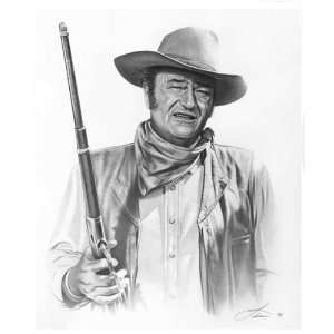  John Wayne 2 Charcoal Portrait