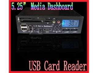 Card Reader USB 2.0 HUB Memory All in 1 Internal 5.25 Media Dashboard 